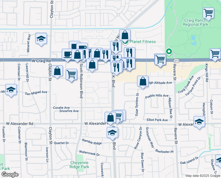 map of restaurants, bars, coffee shops, grocery stores, and more near 4208 Golden Sol Street in North Las Vegas