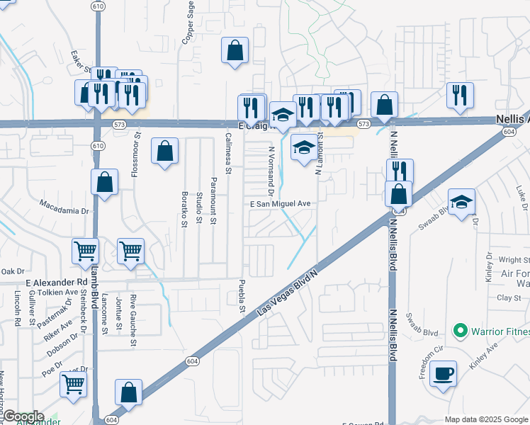 map of restaurants, bars, coffee shops, grocery stores, and more near 4759 Pinon Pointe Road in Las Vegas