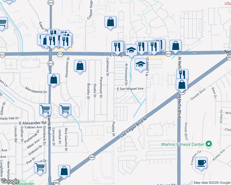 map of restaurants, bars, coffee shops, grocery stores, and more near 4139 Story Rock Street in Las Vegas