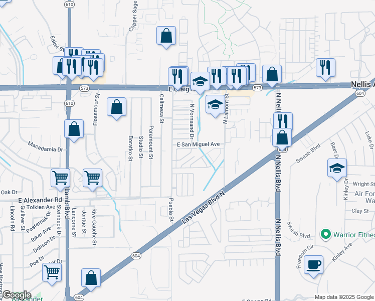 map of restaurants, bars, coffee shops, grocery stores, and more near 4759 Pinon Pointe Road in Las Vegas