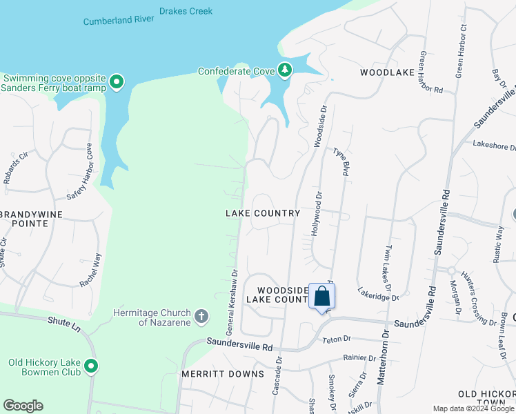 map of restaurants, bars, coffee shops, grocery stores, and more near 4626 Woodview Circle in Nashville