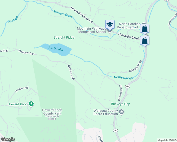 map of restaurants, bars, coffee shops, grocery stores, and more near 412 Mallard Lane in Boone