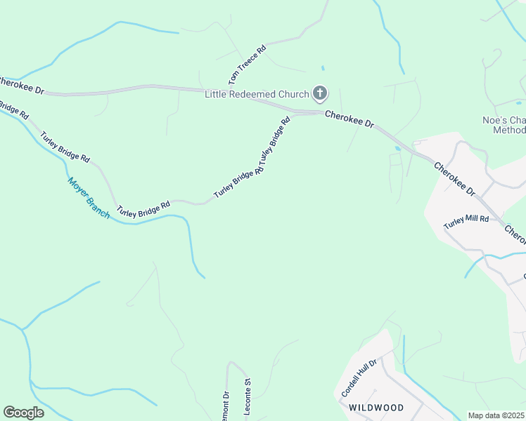map of restaurants, bars, coffee shops, grocery stores, and more near 3015 Turley Bridge Road in Morristown