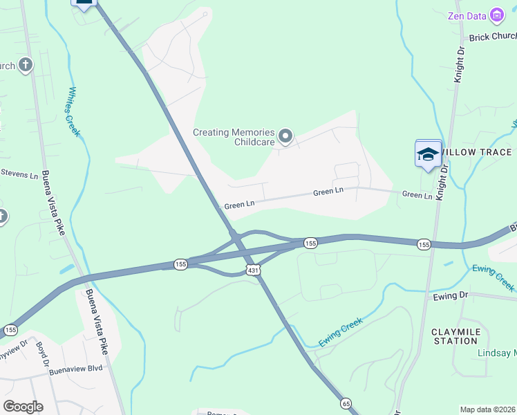 map of restaurants, bars, coffee shops, grocery stores, and more near 573 Green Lane in Nashville