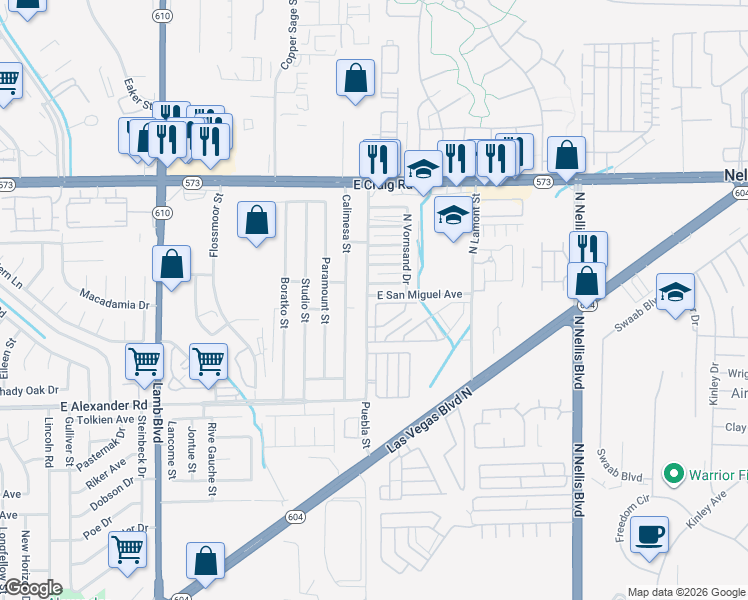 map of restaurants, bars, coffee shops, grocery stores, and more near 4706 Pinon Pointe Road in Las Vegas
