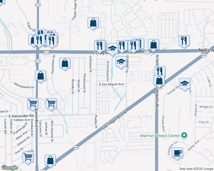 map of restaurants, bars, coffee shops, grocery stores, and more near 4772 Pinon Pointe Road in Las Vegas
