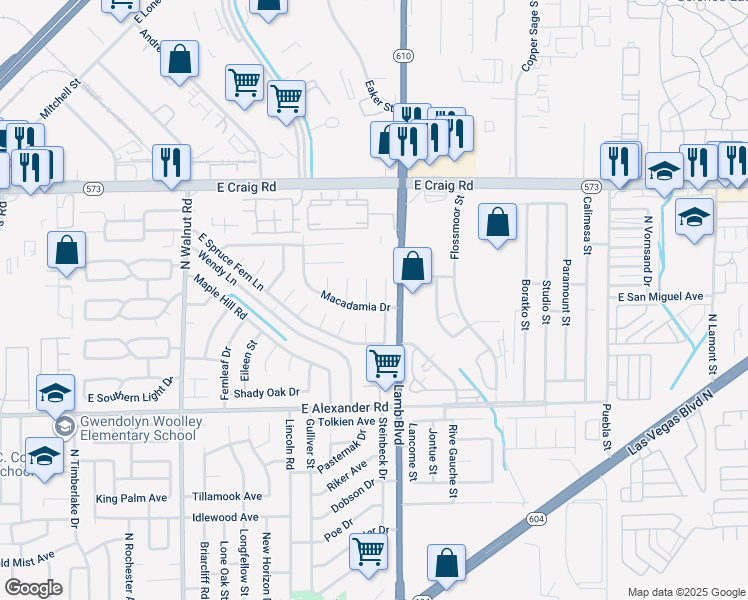 map of restaurants, bars, coffee shops, grocery stores, and more near 4184 Mango Tree Court in Las Vegas