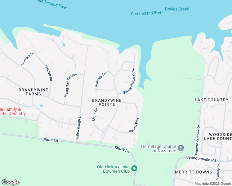 map of restaurants, bars, coffee shops, grocery stores, and more near 4112 Brandywine Pointe Boulevard in Nashville