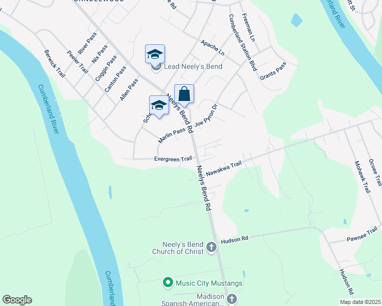 map of restaurants, bars, coffee shops, grocery stores, and more near 1328 Neelys Bend Road in Nashville