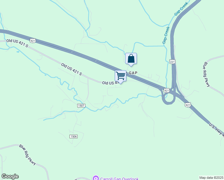 map of restaurants, bars, coffee shops, grocery stores, and more near 210 Rocky Point Acres Road in Watauga County