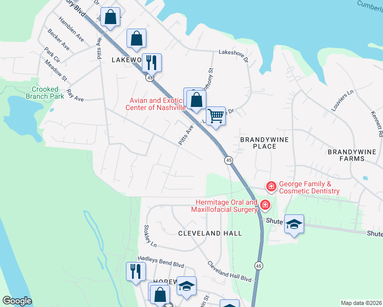 map of restaurants, bars, coffee shops, grocery stores, and more near in Franklin