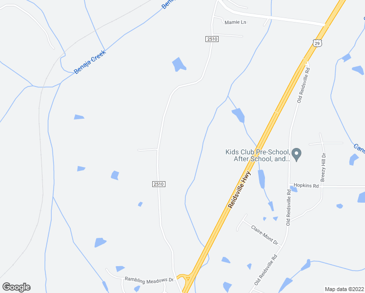 map of restaurants, bars, coffee shops, grocery stores, and more near 8168 Benaja Road in Reidsville