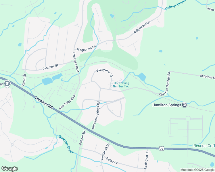 map of restaurants, bars, coffee shops, grocery stores, and more near 212 Old Horn Springs Road in Lebanon