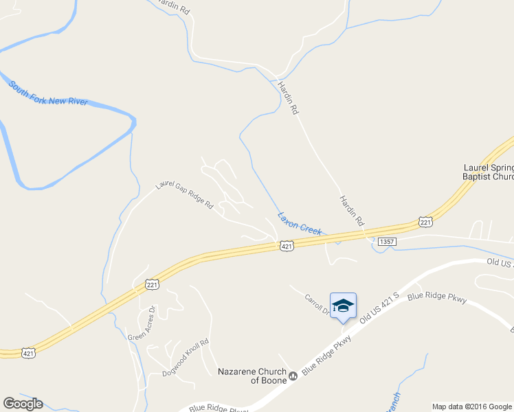 map of restaurants, bars, coffee shops, grocery stores, and more near 165 Mountain Ivy Lane in Boone