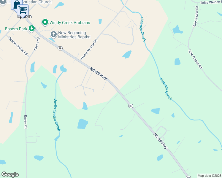 map of restaurants, bars, coffee shops, grocery stores, and more near 8452 North Carolina 39 in Henderson