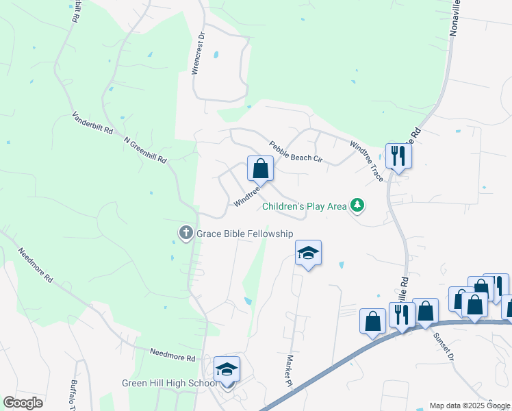 map of restaurants, bars, coffee shops, grocery stores, and more near 302 Summit Point in Mt. Juliet