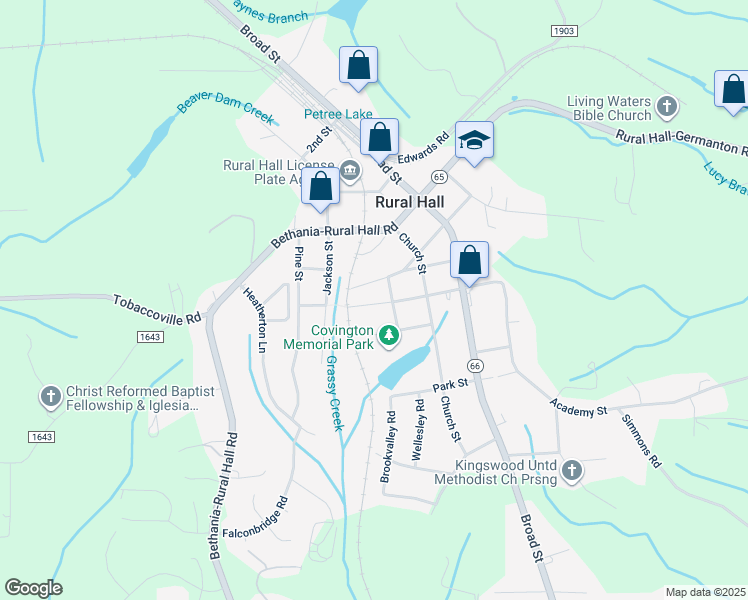 map of restaurants, bars, coffee shops, grocery stores, and more near 255 Summit Street in Rural Hall
