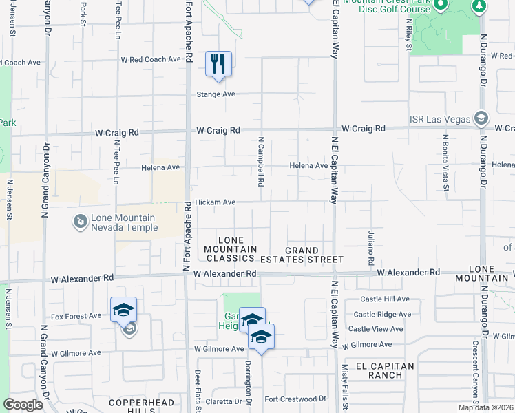 map of restaurants, bars, coffee shops, grocery stores, and more near 4116 Rubicon Peak Court in Las Vegas