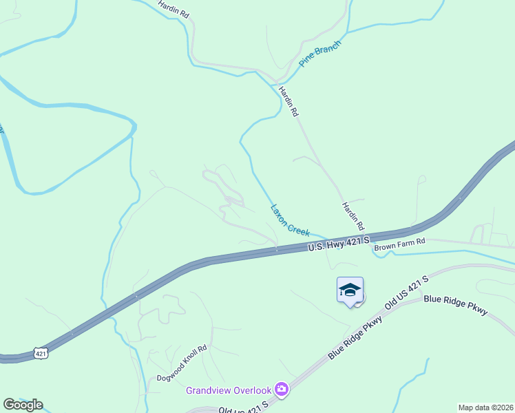map of restaurants, bars, coffee shops, grocery stores, and more near 165 Mountain Ivy Lane in Boone