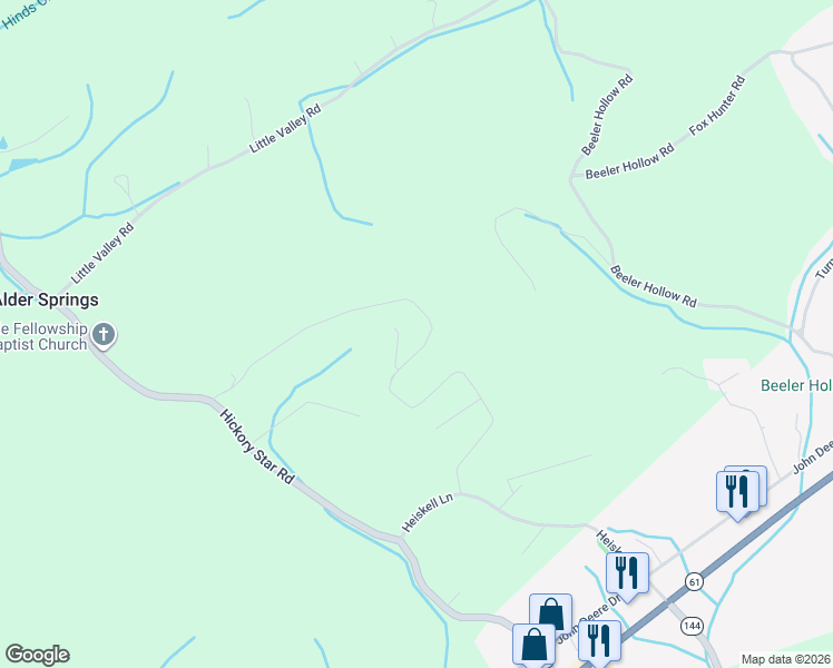 map of restaurants, bars, coffee shops, grocery stores, and more near 366 Booker Road in Maynardville