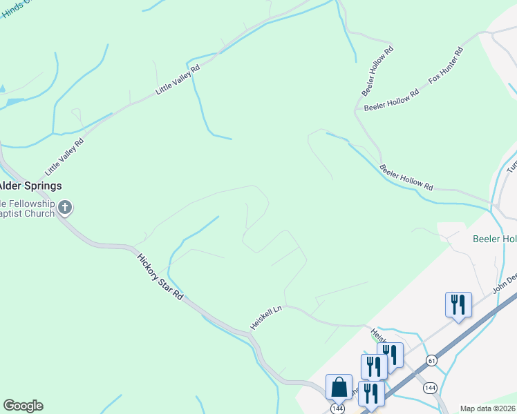 map of restaurants, bars, coffee shops, grocery stores, and more near 366 Booker Road in Maynardville