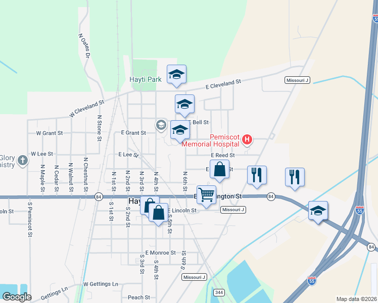map of restaurants, bars, coffee shops, grocery stores, and more near 600-698 East Reed Street in Hayti