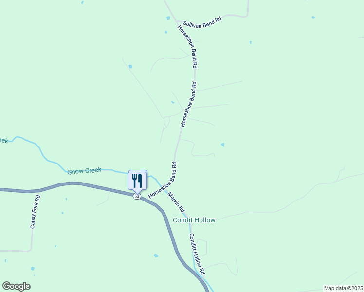 map of restaurants, bars, coffee shops, grocery stores, and more near 34 Horseshoe Bend Road in Elmwood