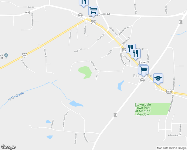 map of restaurants, bars, coffee shops, grocery stores, and more near 8407 Tree Court in Stokesdale