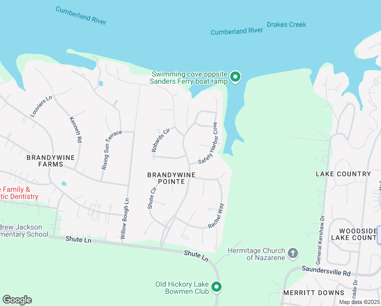 map of restaurants, bars, coffee shops, grocery stores, and more near 4112 Brandywine Pointe Boulevard in Nashville
