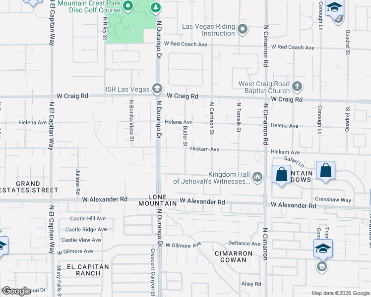map of restaurants, bars, coffee shops, grocery stores, and more near 8463 Hickam Avenue in Las Vegas