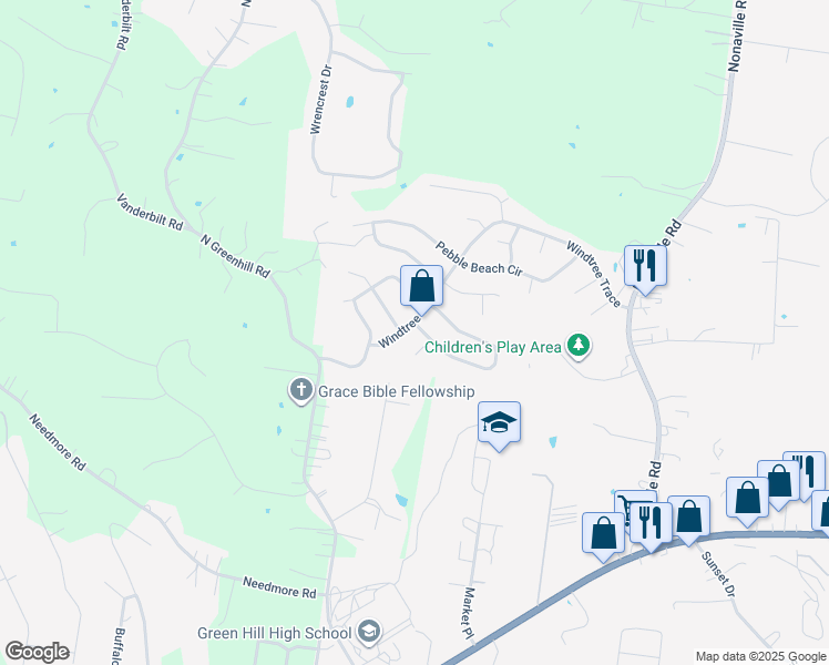 map of restaurants, bars, coffee shops, grocery stores, and more near 302 Summit Point in Mt. Juliet