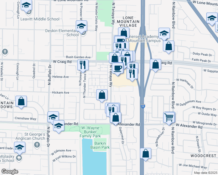 map of restaurants, bars, coffee shops, grocery stores, and more near 4224 Perfect Drift Street in Las Vegas