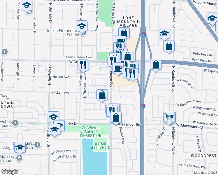 map of restaurants, bars, coffee shops, grocery stores, and more near 4224 Perfect Drift Street in Las Vegas