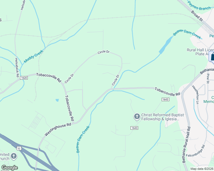map of restaurants, bars, coffee shops, grocery stores, and more near 885 Tobaccoville Road in Rural Hall