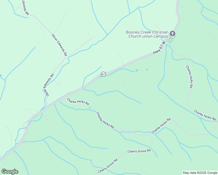 map of restaurants, bars, coffee shops, grocery stores, and more near 3915 Cherokee Road in Jonesborough