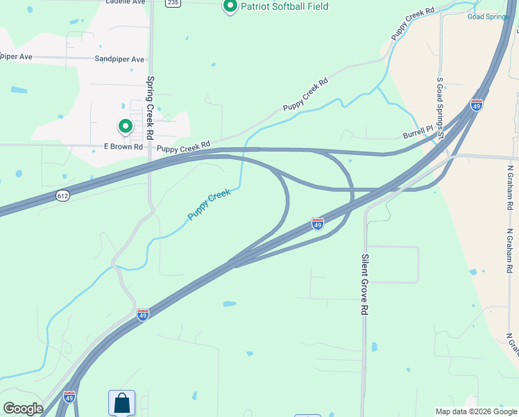 map of restaurants, bars, coffee shops, grocery stores, and more near Springdale Northern Bypass in Lowell