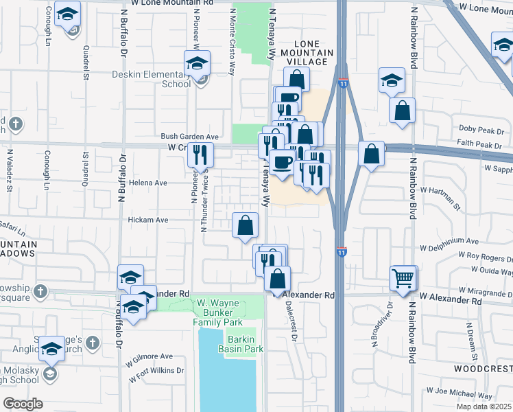 map of restaurants, bars, coffee shops, grocery stores, and more near 4229 Perfect Drift Street in Las Vegas