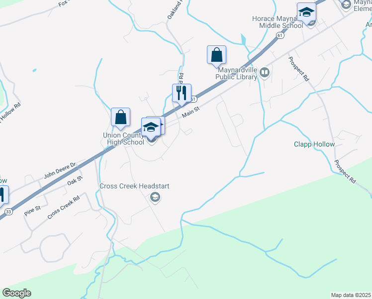 map of restaurants, bars, coffee shops, grocery stores, and more near 115 Wilson Lane in Maynardville