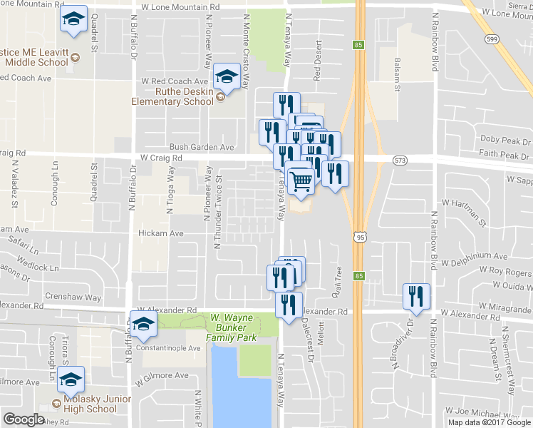 map of restaurants, bars, coffee shops, grocery stores, and more near 7228 Wild Carrot Avenue in Las Vegas