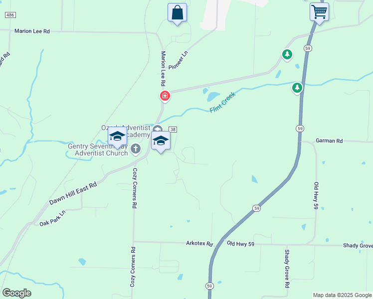 map of restaurants, bars, coffee shops, grocery stores, and more near 20897 Fisher Circle in Gentry
