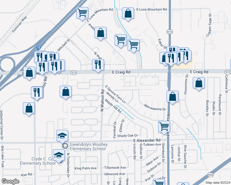 map of restaurants, bars, coffee shops, grocery stores, and more near 3972 Pistachio Nut Avenue in Las Vegas
