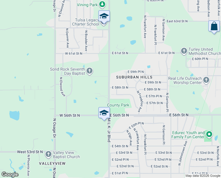 map of restaurants, bars, coffee shops, grocery stores, and more near in Tulsa