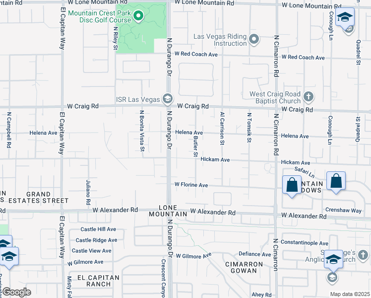 map of restaurants, bars, coffee shops, grocery stores, and more near 4245 North Butler Street in Las Vegas