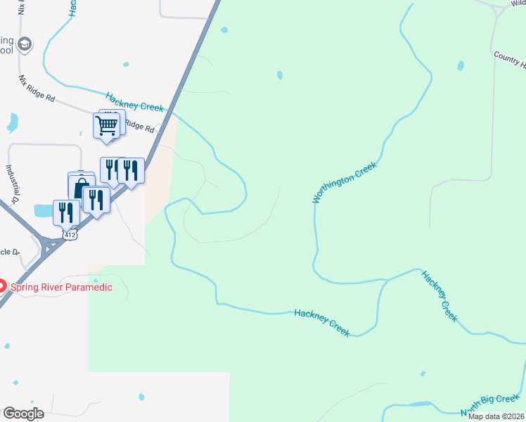 map of restaurants, bars, coffee shops, grocery stores, and more near 138 Goodwin Cove in Ash Flat