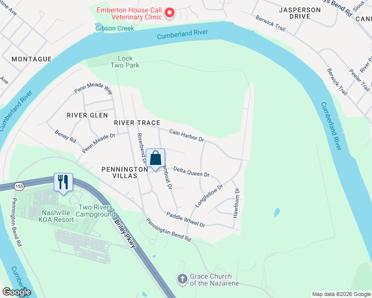 map of restaurants, bars, coffee shops, grocery stores, and more near 3284 Cain Harbor Drive in Nashville