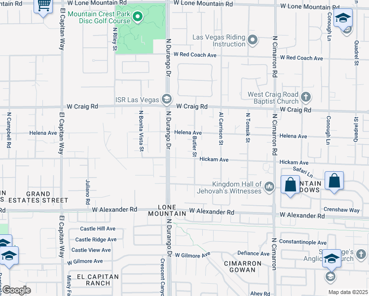 map of restaurants, bars, coffee shops, grocery stores, and more near 4245 North Butler Street in Las Vegas
