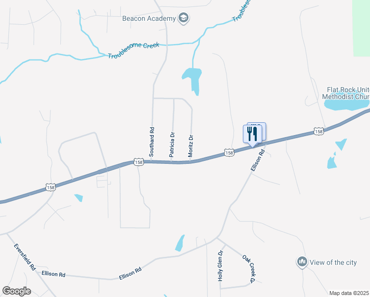 map of restaurants, bars, coffee shops, grocery stores, and more near 8305 Moritz Drive in Stokesdale