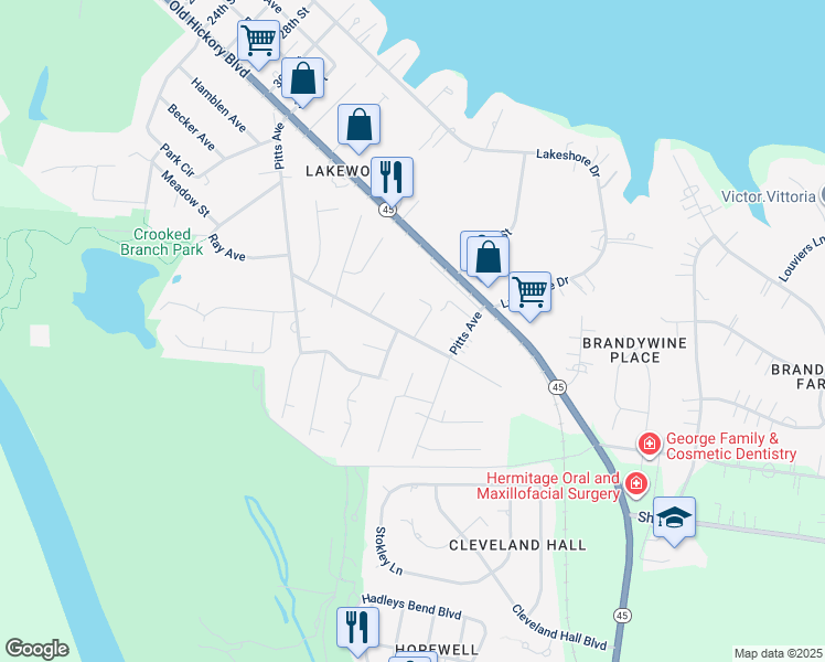 map of restaurants, bars, coffee shops, grocery stores, and more near 90 Cassie Bell Drive in Nashville
