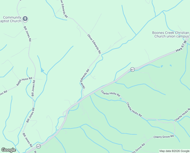 map of restaurants, bars, coffee shops, grocery stores, and more near 186 Oliver Edwards Rd in Jonesborough