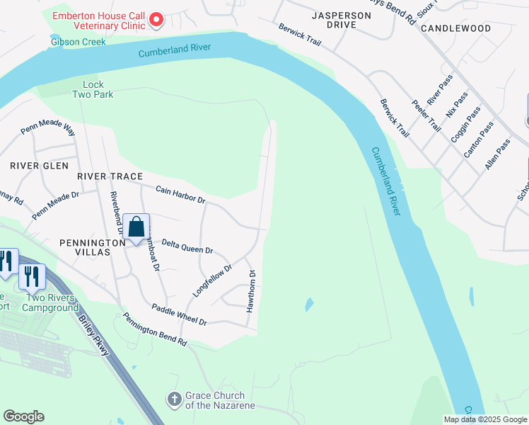 map of restaurants, bars, coffee shops, grocery stores, and more near 4217 Longfellow Drive in Nashville